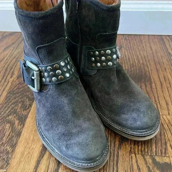 JOSEF SEIBEL Toni Studded Harness Ankle Boots Size 37/ 6.5-7 Brown Suede, - Picture 14 of 16